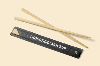 Free Perspective Chinese Chopsticks Mockup