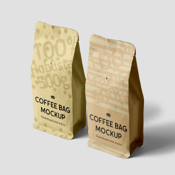 Free Perspective Coffee Bag Mockups Free Perspective Coffee Bag Mockups