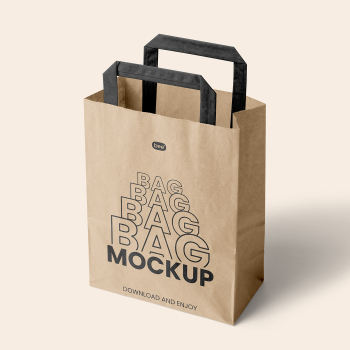 Free Perspective Paper Bag Mockup