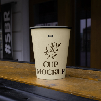 Free Perspective Paper Cup Mockup