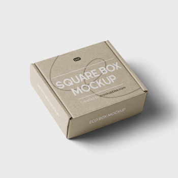 Free Perspective Square Box Mockup