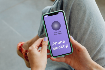 Free Phone in Hand Mockup Free Phone in Hand Mockup