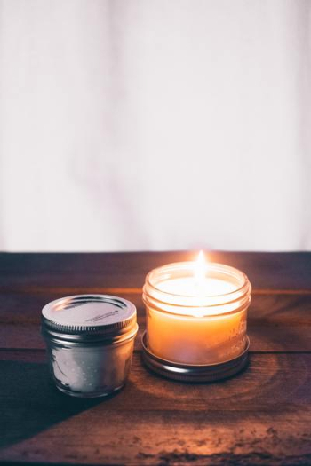 Free Photo of burning, candle, jar Free Photo of burning, candle, jar