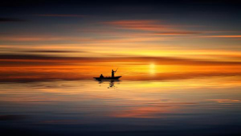 Free Photo of fishing, boat, sunset