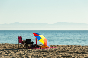 Free Photo of lakeside, beach, umbrella Free Photo of lakeside, beach, umbrella
