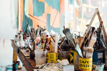 Free Photo of paint, brushes, cans Free Photo of paint, brushes, cans
