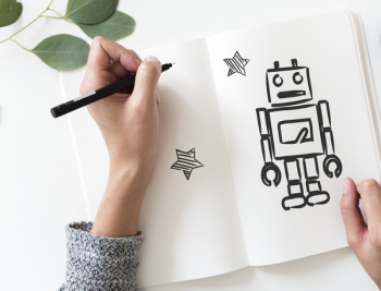 Free Photo of robot, drawing, design space