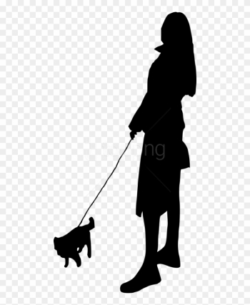 Free Png Dog Walking Silhouette Png - Silhouette People Walking Dog Png