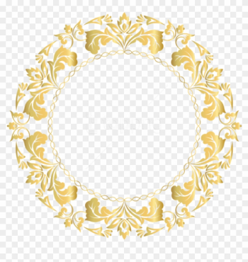 Free Png Download Floral Gold Round Border Frame Clipart - Gold Circle Border Design