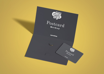 Free Postcard with Invitation Mockup - Graphicfolks
