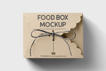 Free Rectangle Elegant Food Box Mockup