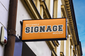 Free Rectangle Street Sign Mockup