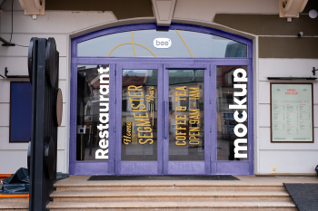 Free Restaurant Windows Mockup