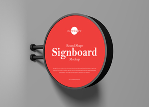 Free Round Shape Signboard Mockup round shape signboard mackup 