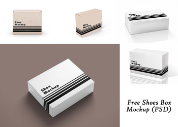 Free Shoes Box Mockup (PSD)