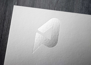 Free Silver Paper Logo Mockup