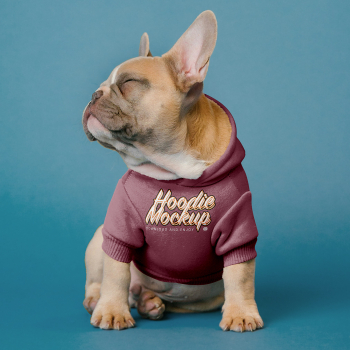 Free Small Dog Hoodie Mockup