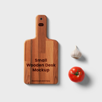 Free Small Wooden Desk Mockup