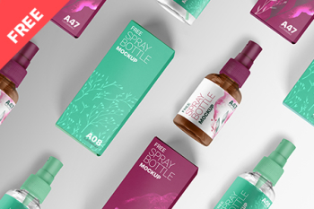 Free Spray Bottle With Box Mockup a47 free spray bottle a47 up free a0 free spray ttle a08 kup mo le spray a47 
