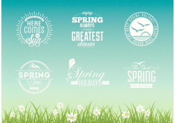 Free Spring Typographic Vector Design Set Free Spring Typographic Vector Design Set