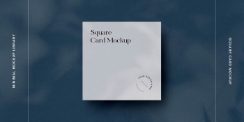 Free Square Business Card Mockup