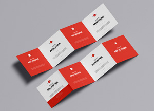 Free Square Four Fold Brochure Mockup Free Square Four Fold Brochure Mockup