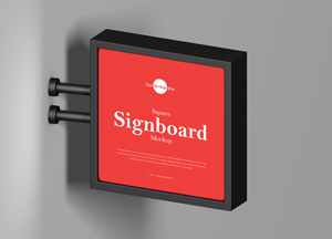 Free Square Signboard Mockup signboard Free Square Signboard Mockup signboard