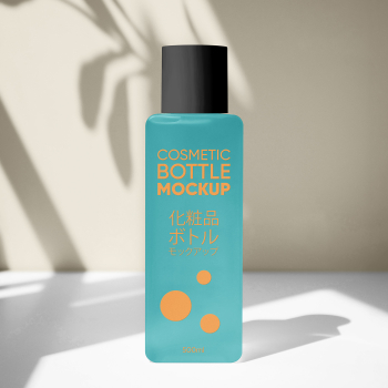 Free Standing Cosmetic Bottle Mockup