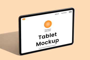 Free Standing Horizontal Tablet Mockup