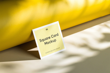 Free Standing Perspective Square Card Mockup Free Standing Perspective Square Card Mockup
