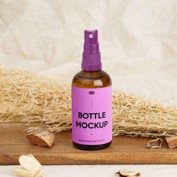 Free Standing Small Spray Bottle Mockup Free Standing Small Spray Bottle Mockup
