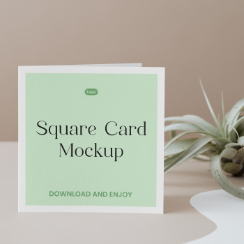 Free Standing Square Card Mockup Free Standing Square Card Mockup