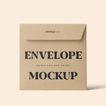 Free Standing Square Envelope Mockup