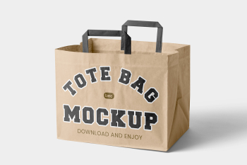 Free Standing Wide Paper Bag Mockup