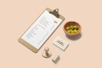 Free Stationery Menu Mockup