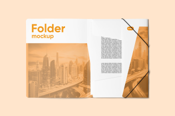 Free Stationery Open Folder Mockup