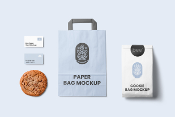 Free Stationery Paper Bag Mockup