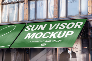Free Storefront Sun Visors Mockup Free Storefront Sun Visors Mockup