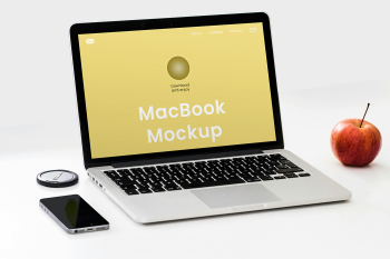 Free Studio MacBook Screen Mockup