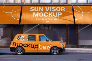 Free Sun Visors with Car Mockup