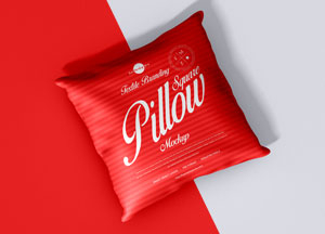 Free Textile Branding Square Pillow Mockup PSD sde andy pillow 