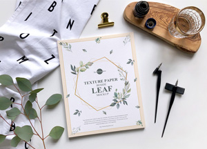 Free Texture Paper Beside Leaf Mockup texture paper leaf b Free Texture Paper Beside Leaf Mockup texture paper leaf b