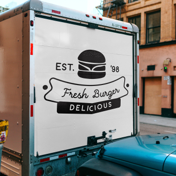 Free Truck Back Door Mockup