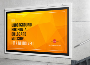 Free Underground Horizontal Billboard Mockup For Advertisement free underground horizontal billboard mockuip for advertisement 