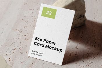 Free Vertical Card on Stones Mockup Free Vertical Card on Stones Mockup