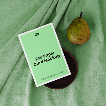Free Vertical Card with Pear Mockup Free Vertical Card with Pear Mockup