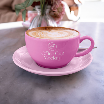 Free Wide Coffee Cup Mockup