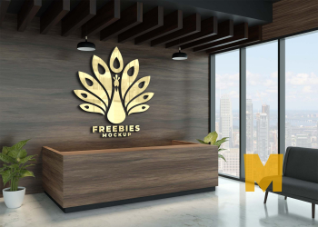 Free Wood Reception Logo Mockup
