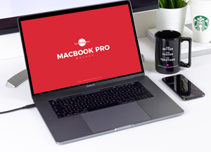 Free Workstation MacBook Pro Mockup PSD Beside Smartphone ok pro Free Workstation MacBook Pro Mockup PSD Beside Smartphone ok pro