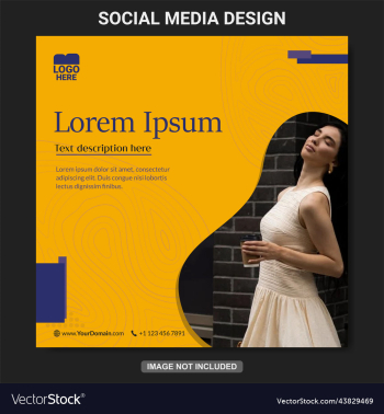 free yellow template social media post design